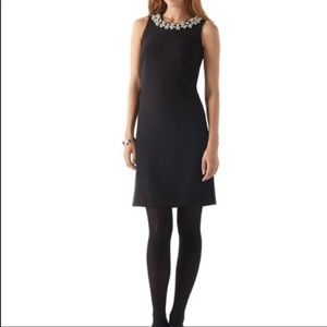 WHBM BLACK EMBELLISHED SHEATH DRESS